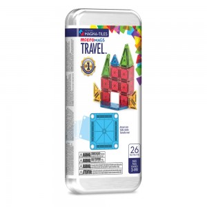 Magna-Tiles – Magnetic Construction Set – microMAGS Travel Tin Set – 26pcs